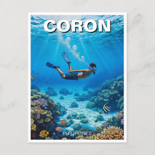 Coron Philippines Diver Postcard