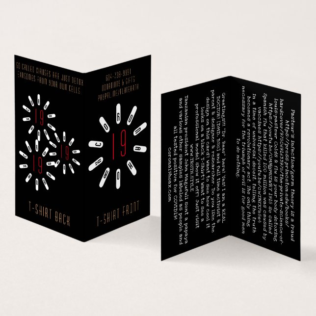 Corona 19 Business Card vertical book fold (Inside and Outside)