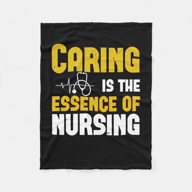 Corona Nurses - Caring Is The Essence Fleece Blanket (Front)