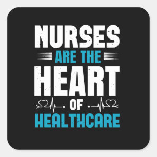 Corona Nurses - Heart Of Health Care Square Sticker