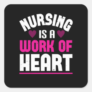 Corona Nurses Nursing Is A Work Of Heart Square Sticker