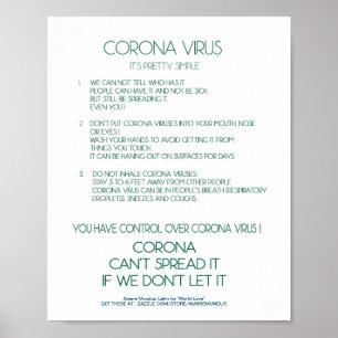 Corona Virus Fact sheet sign poster workplace