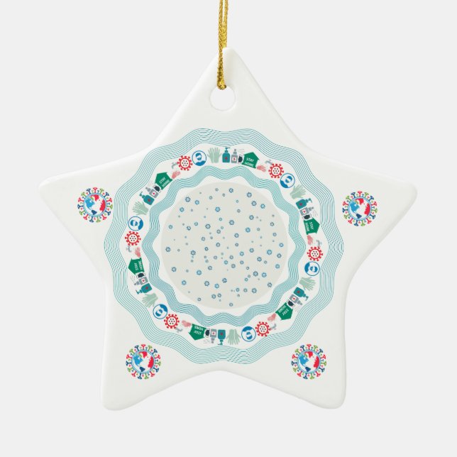 Corona Virus Pandemic World Ceramic Ornament (Front)