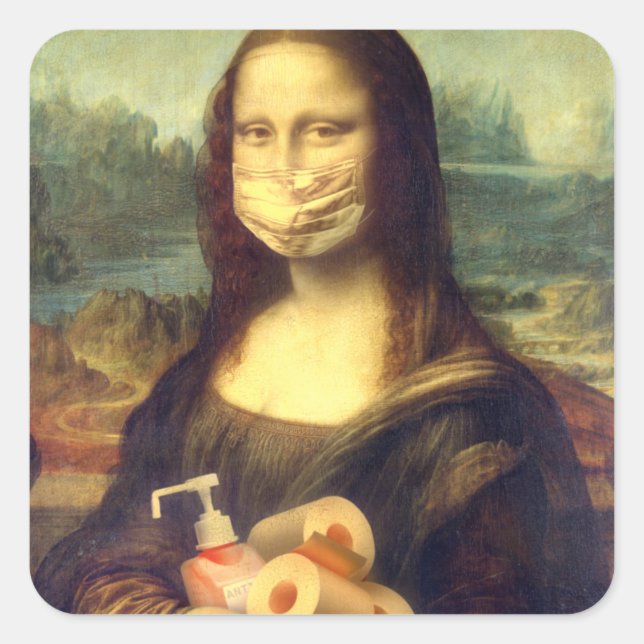 Corona Virus Portrait Square Sticker (Front)