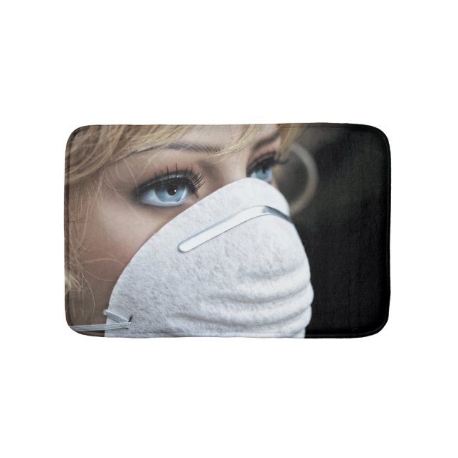 Corona Virus Protective Mask Bath Mat (Front)