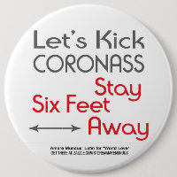 Corona virus social distancing sign poster button