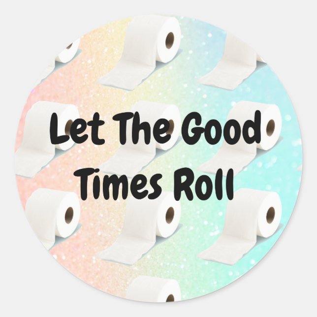 Corona Virus Toilet Roll Pink Glitter Classic Round Sticker (Front)