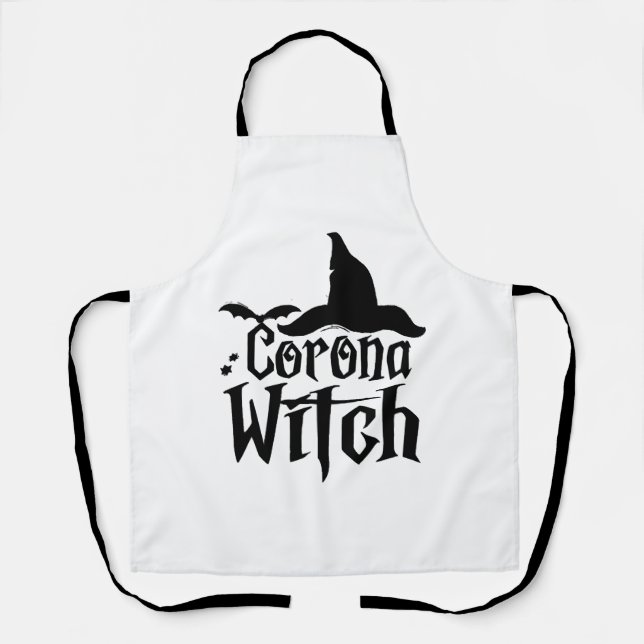 Corona Witch Halloween , Funny Halloween , Apron (Front)