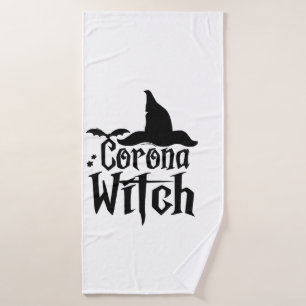 Corona Witch Halloween , Funny Halloween , Bath Towel