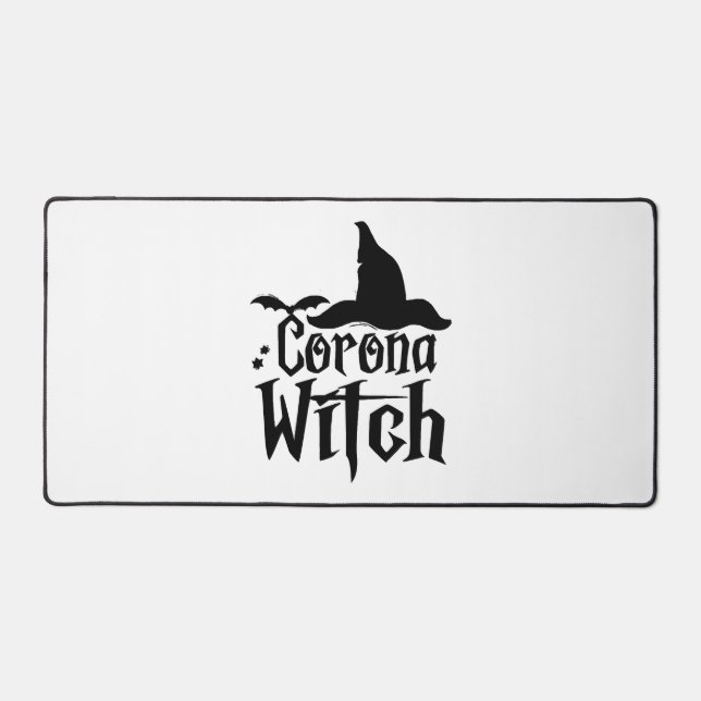 Corona Witch Halloween , Funny Halloween , Desk Mat (Front)