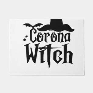 Corona Witch Halloween , Funny Halloween , Doormat