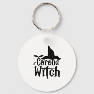 Corona Witch Halloween , Funny Halloween , Key Ring