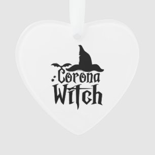 Corona Witch Halloween , Funny Halloween , Ornament