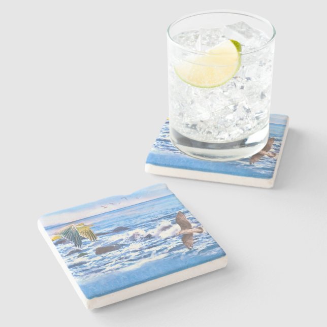 Coronado Beach California Playground Stone Coaster (Side)