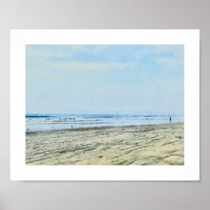 Coronado Beach California Watercolor Painting Poster