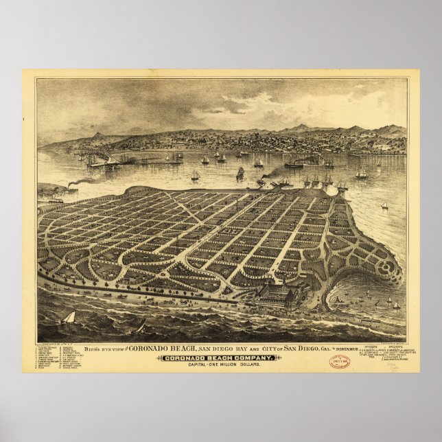 Coronado Beach San Diego California (1880) Poster (Front)
