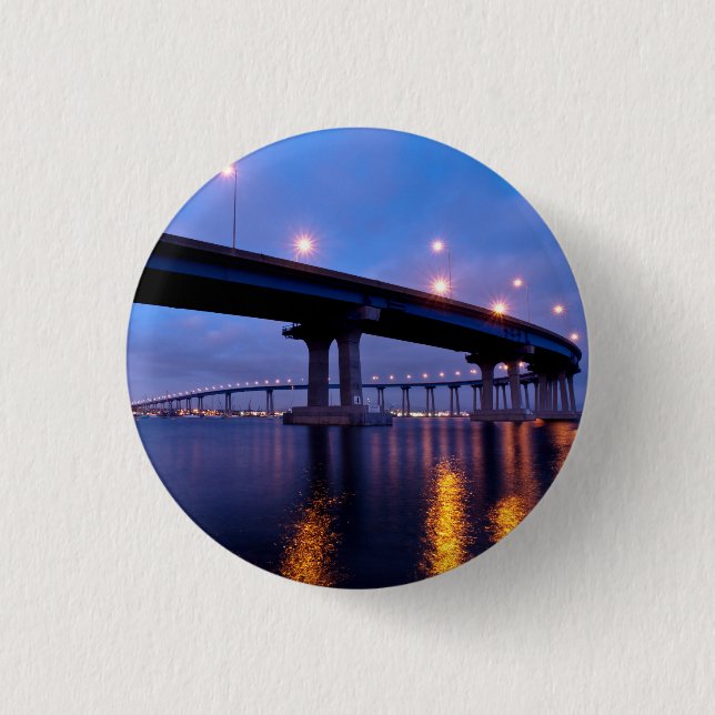 Coronado Bridge at Dusk 3 Cm Round Badge (Front)