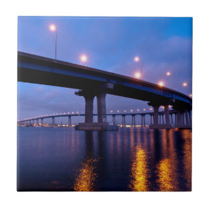 Coronado Bridge at Dusk Ceramic Tile