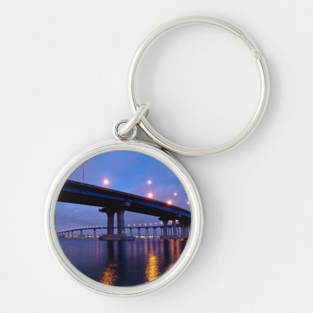 Coronado Bridge at Dusk Key Ring (Front)