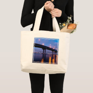 Coronado Bridge at Dusk Large Tote Bag
