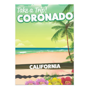 Coronado California beach travel poster