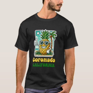Coronado California CA Cute Beach Pineapple Thumbs T-Shirt