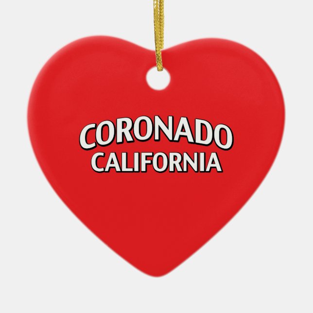 Coronado California Ceramic Tree Decoration (Front)