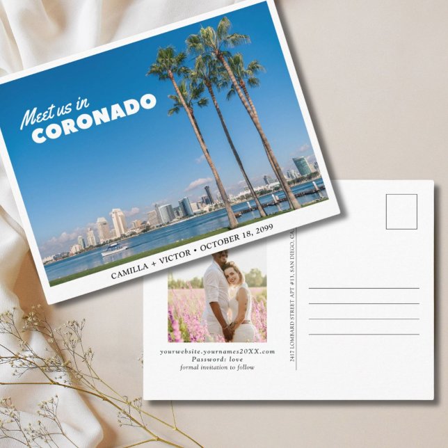 Coronado Wedding Downtown Save the Date Postcard (Coronado Island Wedding Downtown Save the Date Postcard
)