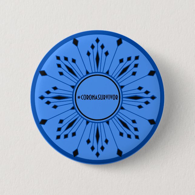 #coronasurvivor Positivity Badge (Blue) (Front)