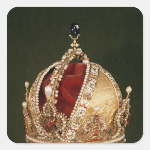 Coronation crown of Rudolph II , c.1576 Square Sticker