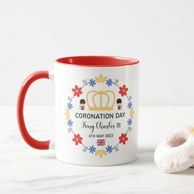 Coronation day 2023 King Charles III  Mug (With Donut)