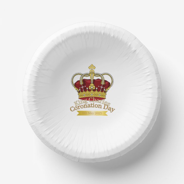 Coronation Day Crown Paper Bowls Paper Plate (Front)