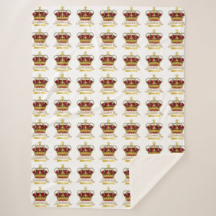 Coronation Day Crown Sherpa Blanket