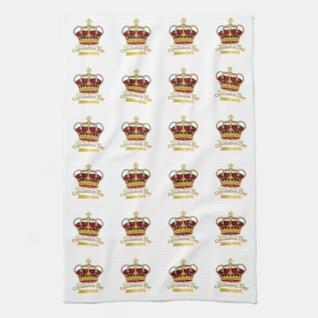 Coronation Day Crown Tea Towel (Vertical)