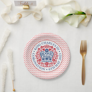Coronation Emblem of King Charles III Paper Plate