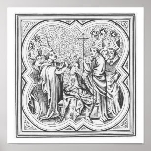 Coronation of Charlemagne (742-814) after a miniat Poster