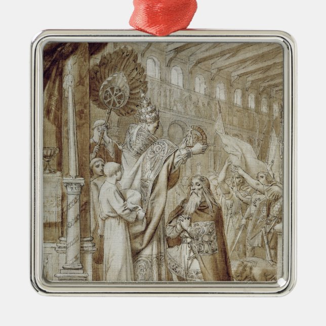 Coronation of Charlemagne Metal Tree Decoration (Front)