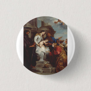 Coronation of SaiCornt Rosalia by Anthony van Dyck 3 Cm Round Badge