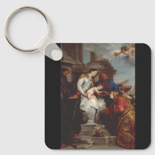 Coronation of Saint Rosalia by Anthony van Dyck Key Ring