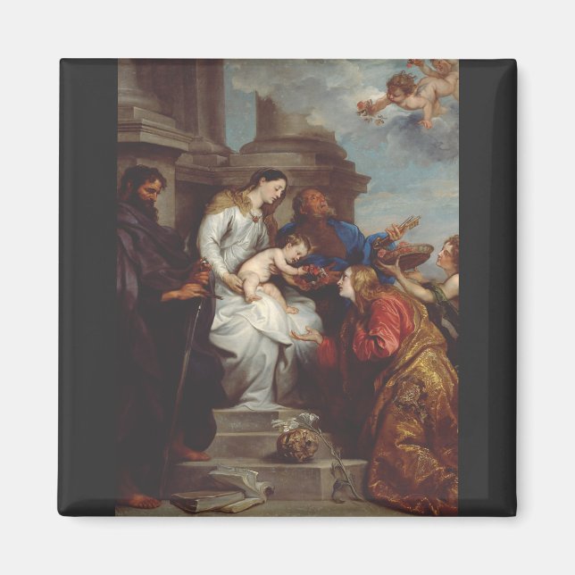 Coronation of Saint Rosalia by Anthony van Dyck Magnet (Front)
