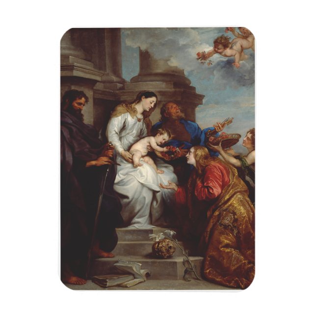 Coronation of Saint Rosalia by Anthony van Dyck Magnet (Vertical)