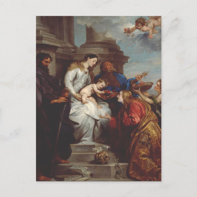 Coronation of Saint Rosalia by Anthony van Dyck Postcard (Front)