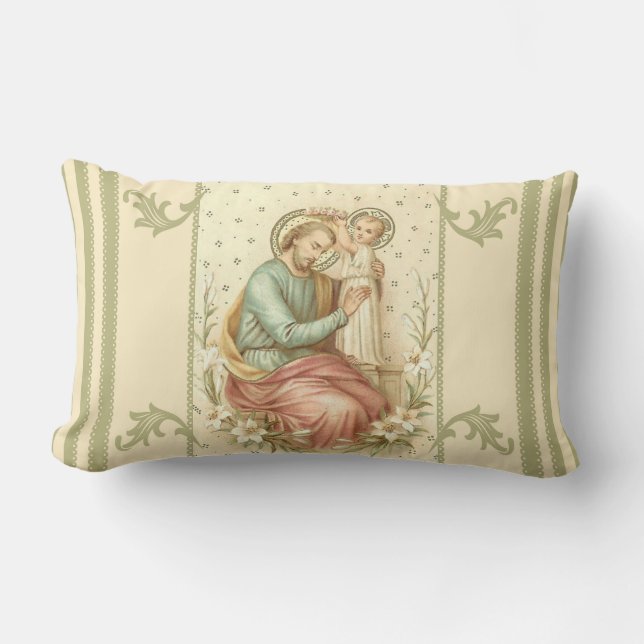 Coronation of St. Joseph by Jesus Lumbar Cushion (Front)