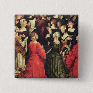 Coronation of the Virgin, 1513 (oil on panel) (det 15 Cm Square Badge