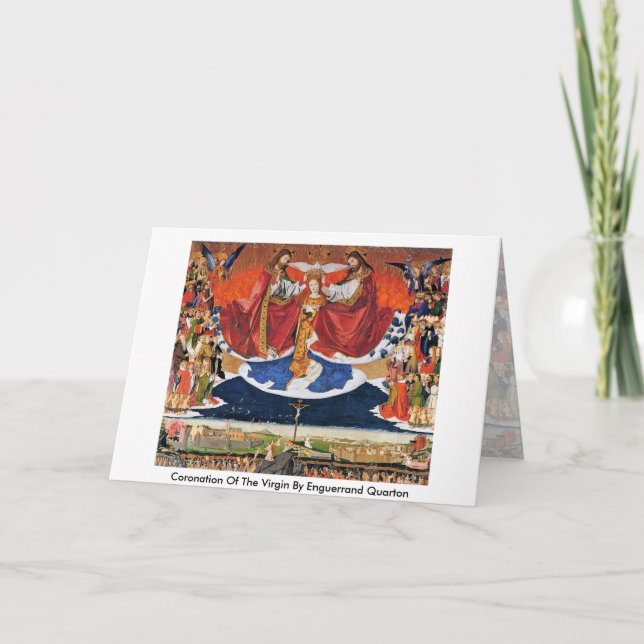 Coronation Of The Virgin By Enguerrand Quarton Card (Front)