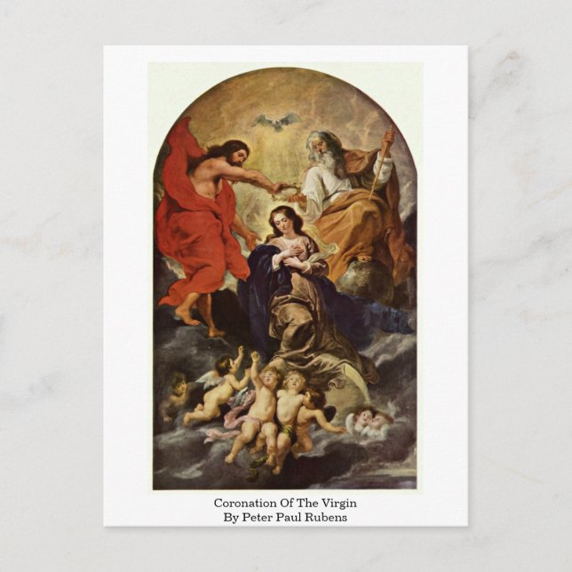 Coronation Of The Virgin By Peter Paul Rubens Postcard (Front)