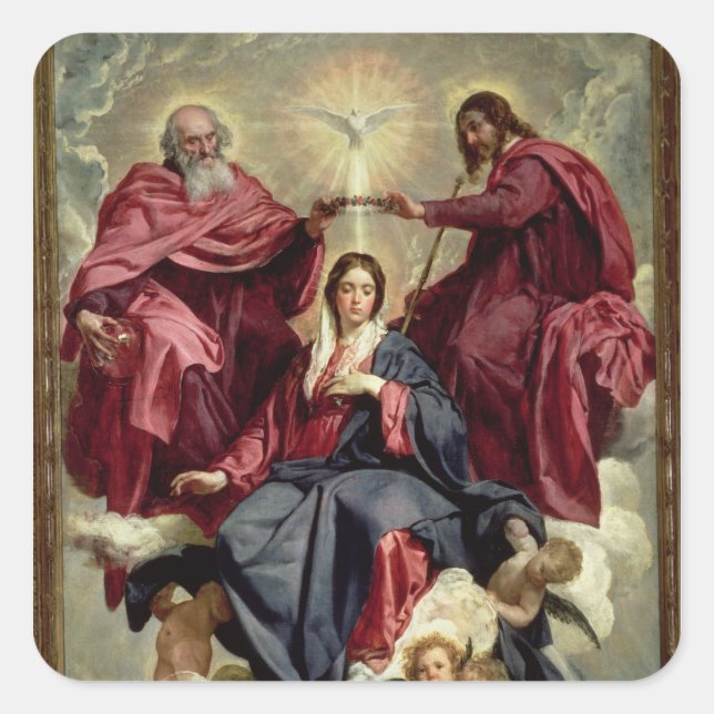 Coronation of the Virgin, c.1641-42 Square Sticker (Front)