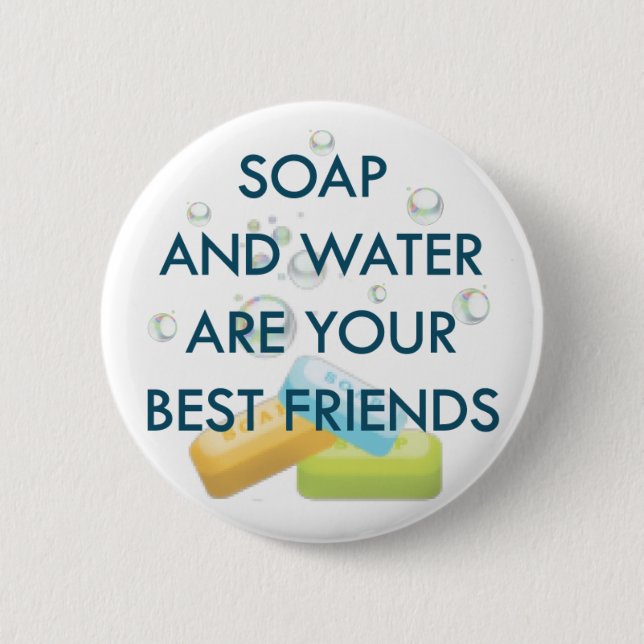 Coronavirus awareness design 6 cm round badge (Front)