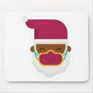 coronavirus face mask black santa mouse pad