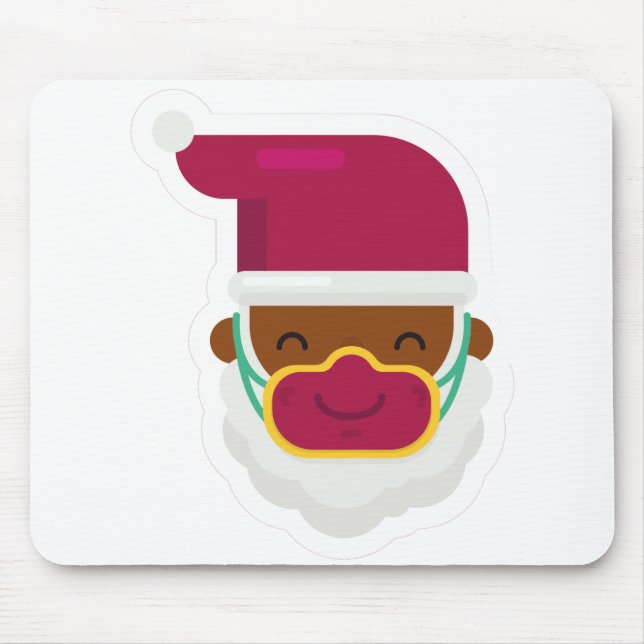 coronavirus face mask black santa mouse pad (Front)